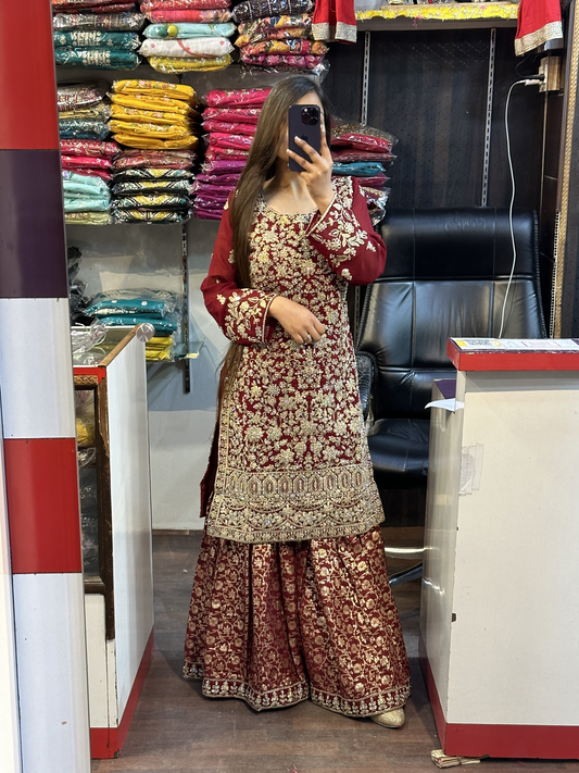 Heavy Shrara Suit WIth Dupatta In Georget