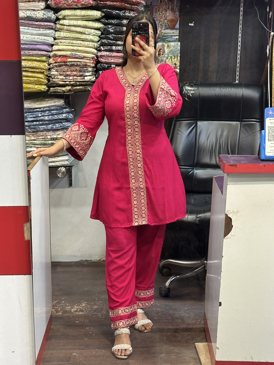 Trending Ryon Cotton Embroidered Co-ord set